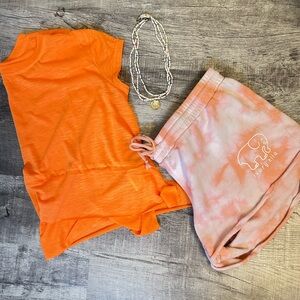 ivory ella Tie Dye shorts with soft boxy matching tee